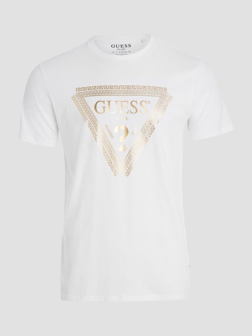 سلسلة شعار تي شيرت أبيض نقي Guess