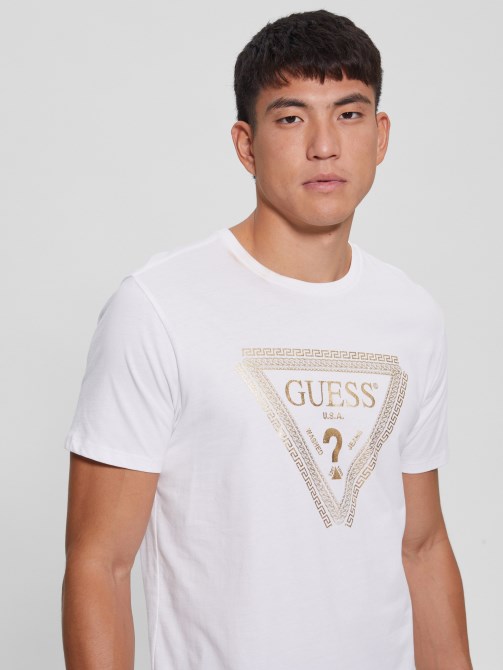 سلسلة شعار تي شيرت أبيض نقي Guess