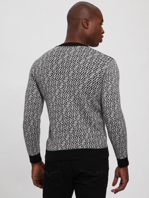 كنزة جيس أول أوفر بشعار G باللون الرمادي و B Eco Palmer Jacquard Logo