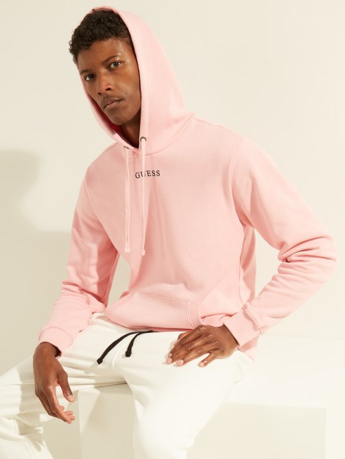 كنزة بغطاء للرأس وشعار إيكو روي Guess Blossom وردي فاتح