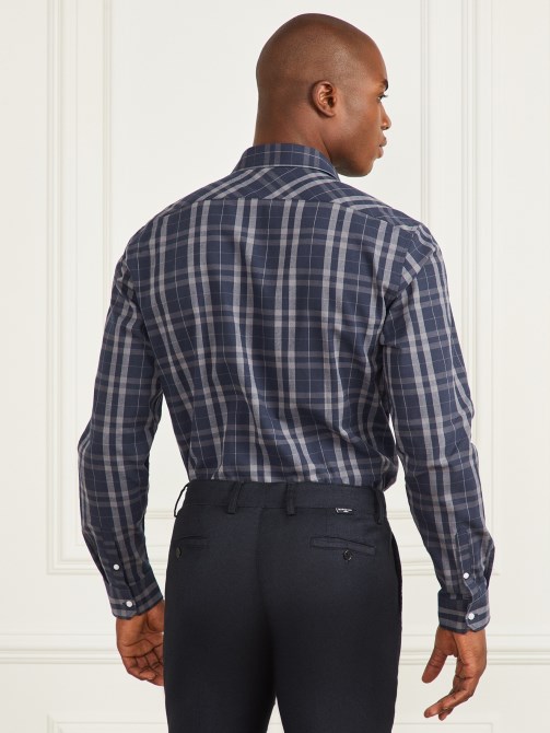 Guess Joe Notched Cuff Shirt أزرق ورمادي مربعات