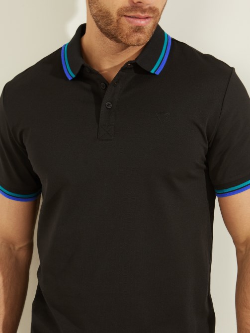 رياضة Pique Polo Jet Black Guess