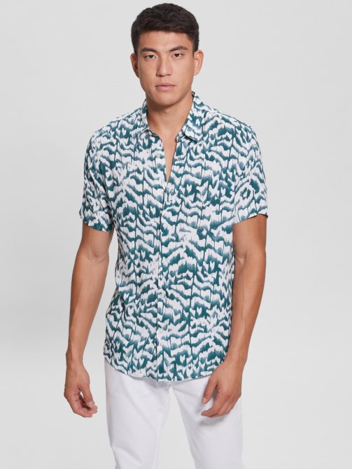 Guess Chevron Ikat Eco Rayon Ikat Shirt