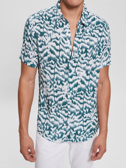 Guess Chevron Ikat Eco Rayon Ikat Shirt