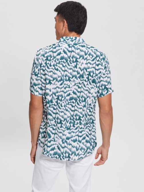 Guess Chevron Ikat Eco Rayon Ikat Shirt