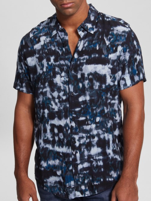 Guess Eco رايون التعادل صبغ قميص Ikat Ikat التعادل صبغ