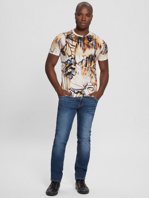 Eco Blurred Butterfly Tee Guess أبيض نقي متعدد