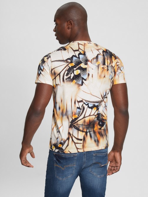 Eco Blurred Butterfly Tee Guess أبيض نقي متعدد