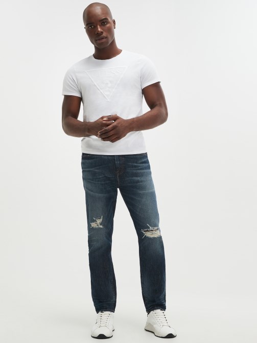Globetrotter Guess بنطلون جينز ممزق مستدق