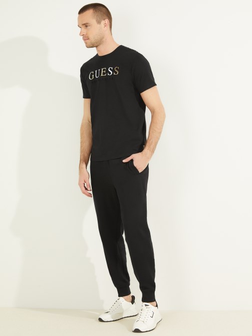 تي شيرت Guess بشعار منقوش باللون الأسود