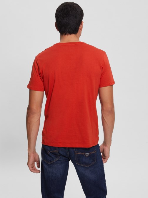 تي شيرت بشعار إيكو Guess أحمر فولكان