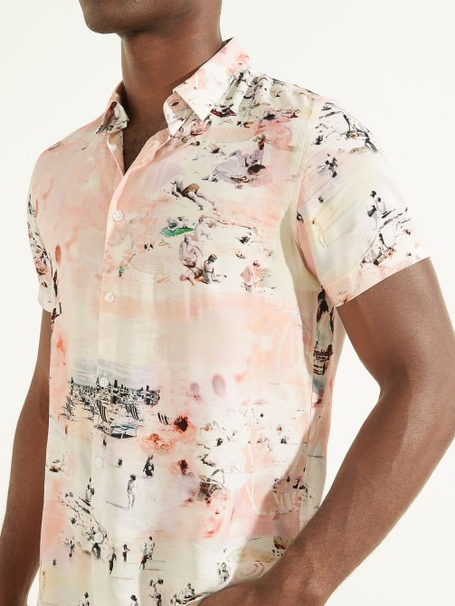 Eco Rayon Seaside Shirt Guess Seaside Print