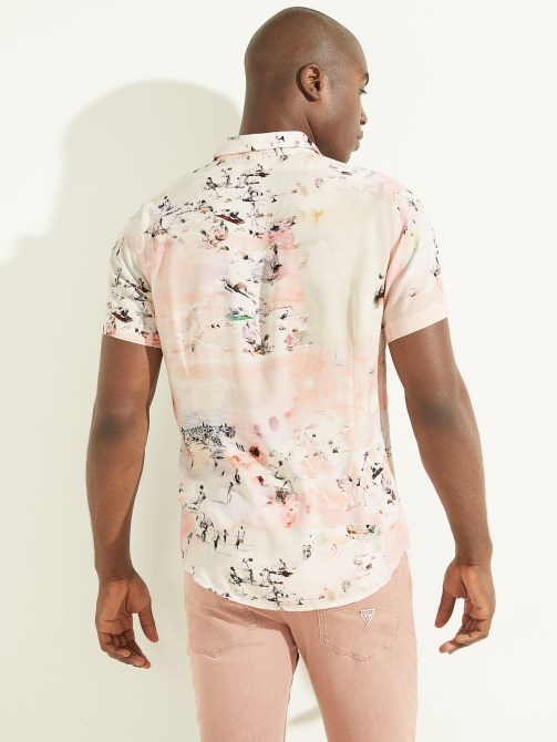 Eco Rayon Seaside Shirt Guess Seaside Print