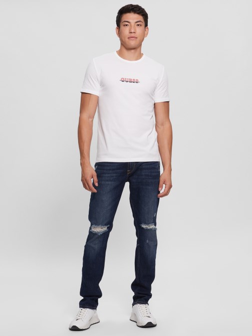 تي شيرت أبيض نقي بشعار Guess Maksim