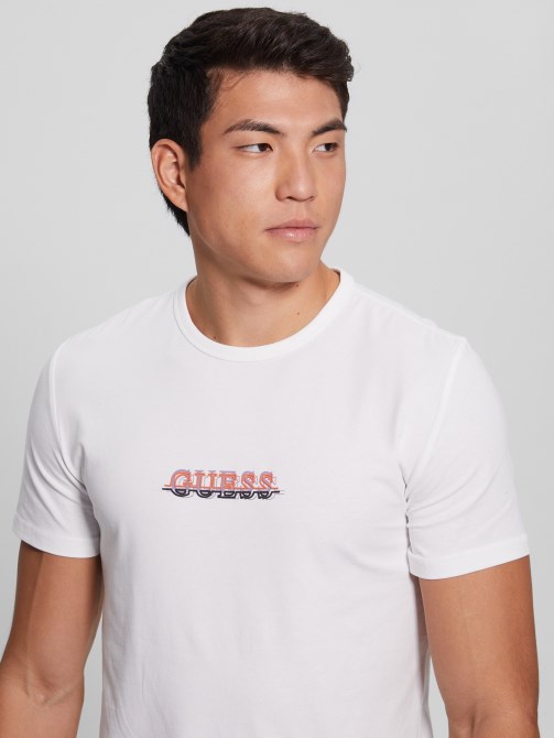 تي شيرت أبيض نقي بشعار Guess Maksim