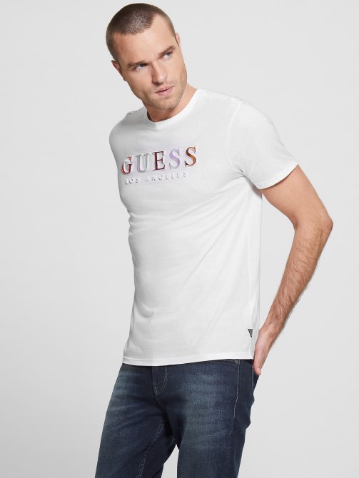 شعار عسكري منقوش Guess أبيض نظيف