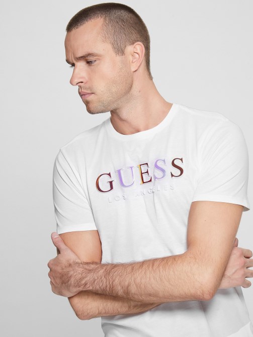 شعار عسكري منقوش Guess أبيض نظيف