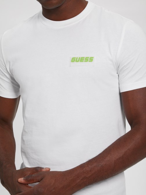 أبيض نقي Guess Eco Royal Logo Tee