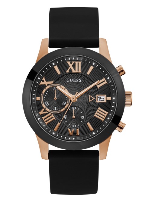 ساعة متعددة الوظائف باللون الأسود والوردي باللون الأسود 1 Guess
