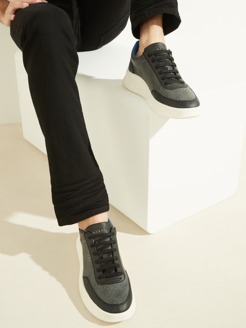 حذاء رياضي بدون رقبة بشعار Dolo أسود Guess
