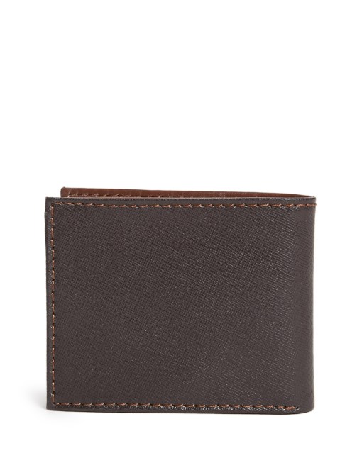 محفظة Slimfold غرزة متباينة اللون البني Guess