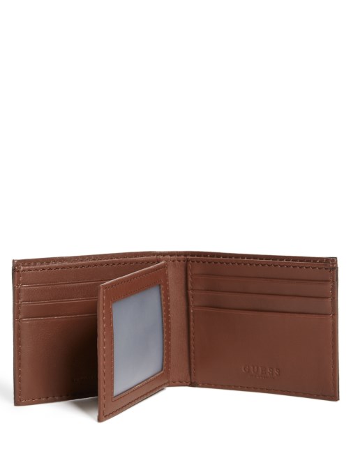 محفظة Slimfold غرزة متباينة اللون البني Guess