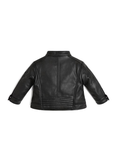 جاكيت موتو جلد صناعي أسود جيت Guess (2-7)