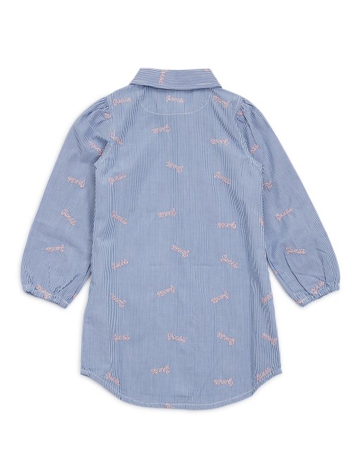 أزرق فاتح - فستان Guess Poplin مخطط (2-7)