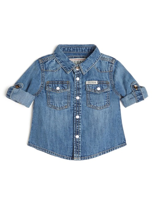 الاحترام Guess Minime Denim قميص نيلي (2-7)