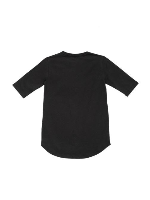 تي شيرت مطرز بالخرز باللون الأسود النفاث (7-14) تخمين