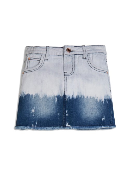 Guess Bleach Block (7-14) تنورة جينز زرقاء مغموسة
