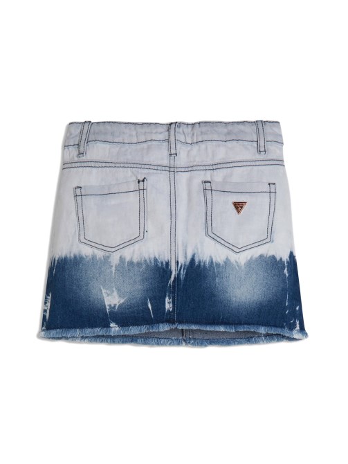 Guess Bleach Block (7-14) تنورة جينز زرقاء مغموسة