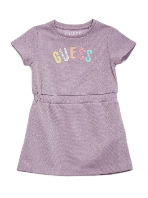 فستان لامع جديد ليلكي فاتح وشعار Guess (2-7)