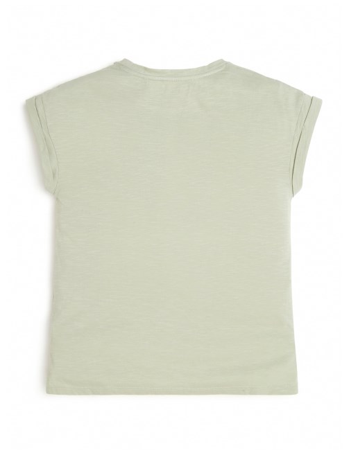 تي شيرت مزين بشعار (7-16) لون ماتشا جيس